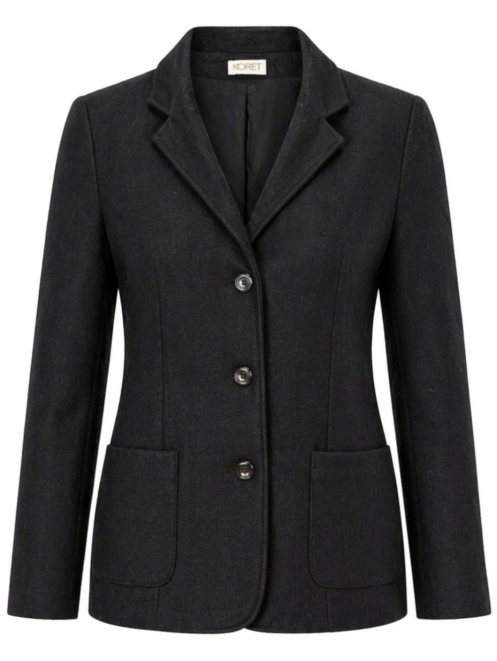 Koret Vintage Classic Single Breasted Black Women Wool Blend Capsule Blazer
